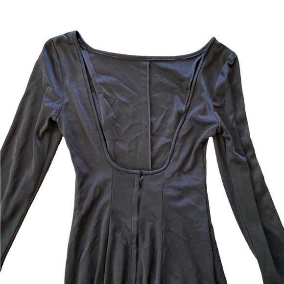 Jean Varon Vintage Sexy Plunging Back 1970s Black Jersey Gown 10 - Picture 6 of 10
